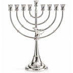 חנוכייה בציפוי כסף טהור | כד השמן | 38 ס״מ