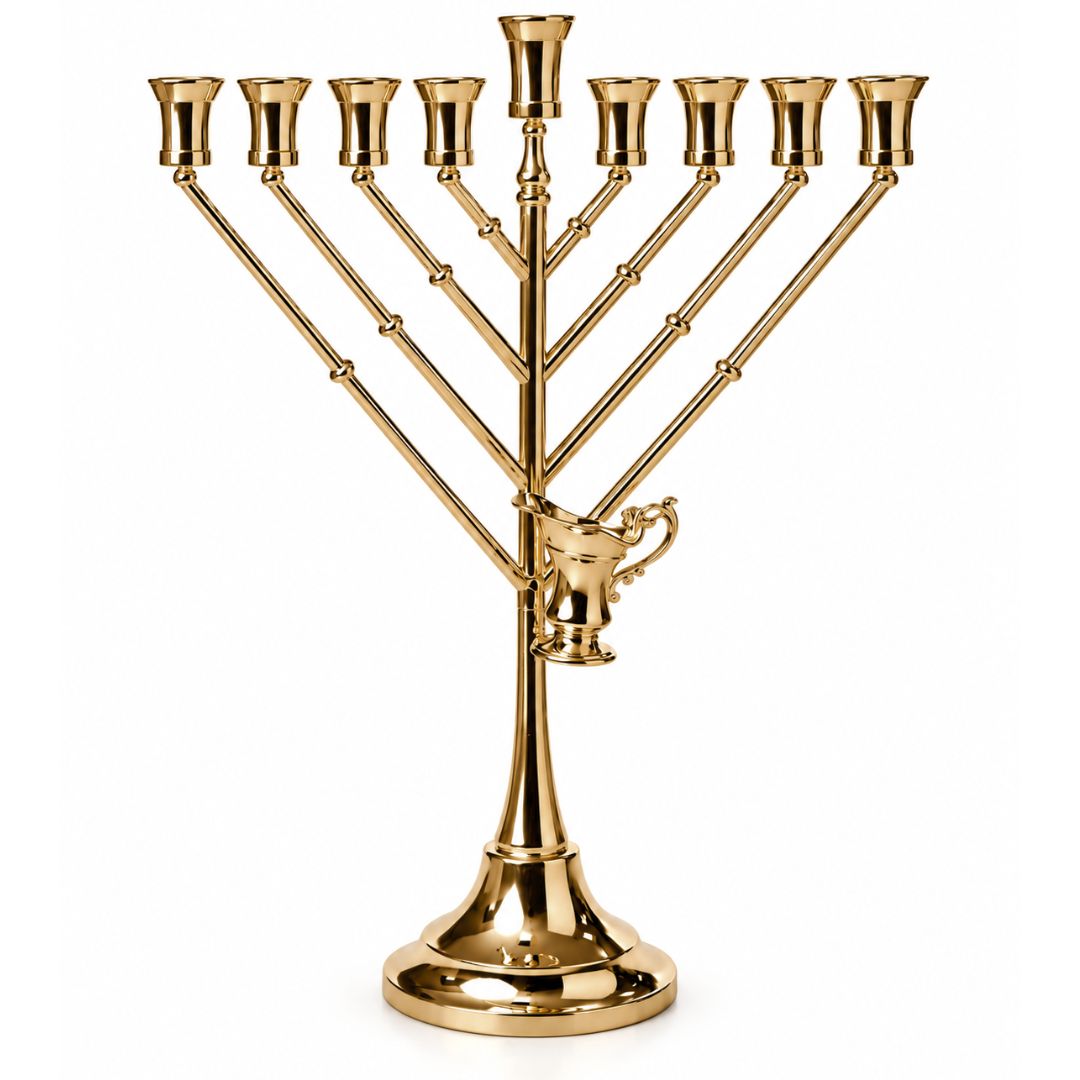 חנוכיית חב״ד | כסף טהור 51 ס״מ | זהב