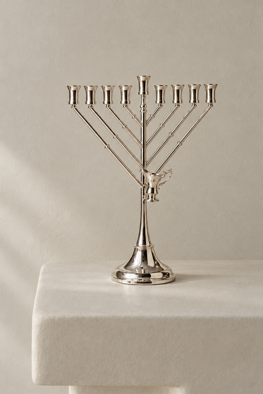 חנוכיית חב״ד | כסף טהור 51 ס״מ